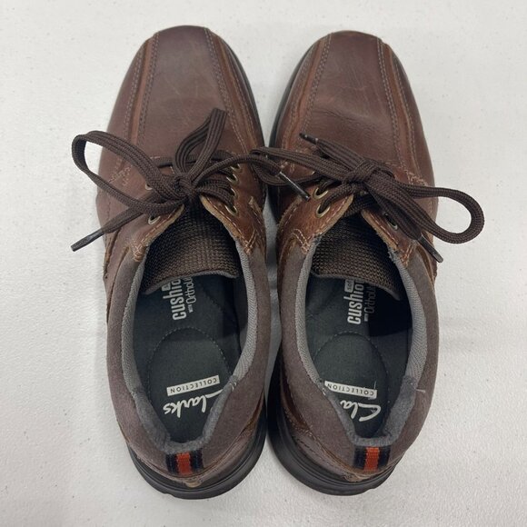 Clarks Cotrell Brown Leather Oxford Business Casual Dress Shoes Mens size 7 - Picture 4 of 8